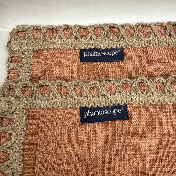 Phantoscope Orange Decorative Throw Pillow COVER Linen Trim Farmhouse *READ... - Picture 3 of 10